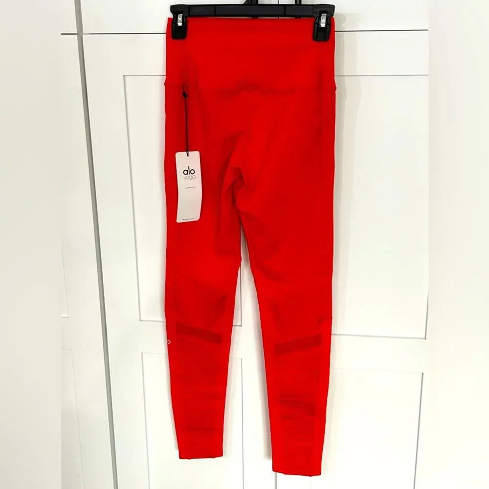 Alo Yoga High Waist Cherry Moto Leggings Red Size S NWT Sculpting Yoga Pants